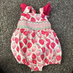 Strawberry Print Kids One Piece